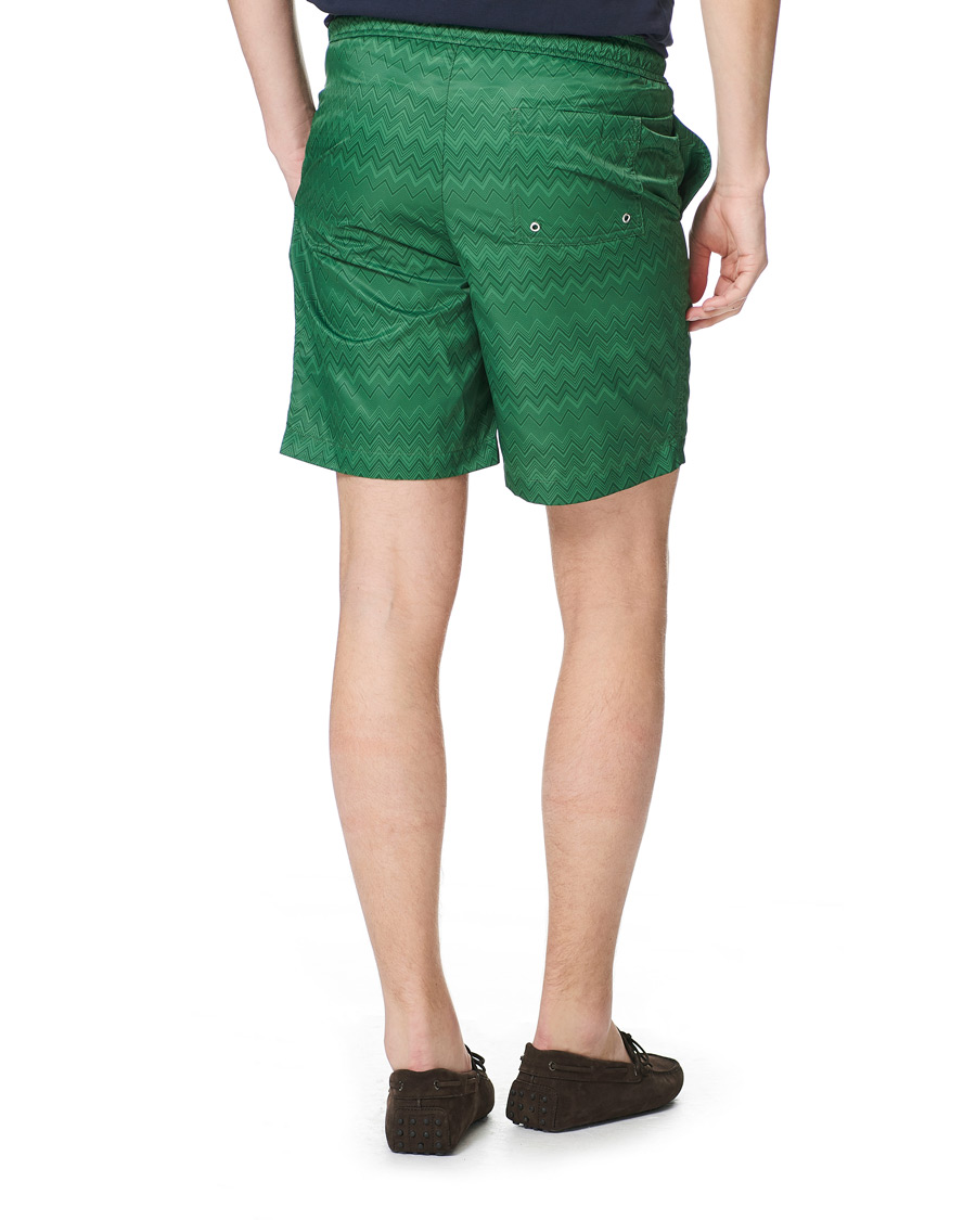 Heren | Zwembroek | Missoni | Tonal Zig Zag Swim Shorts Dark Green