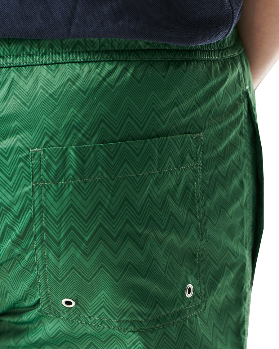 Heren | Zwembroek | Missoni | Tonal Zig Zag Swim Shorts Dark Green