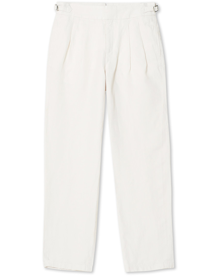 Heren | Broeken | Orlebar Brown | Lyford Relaxed Pleated Linen Trousers White Sand