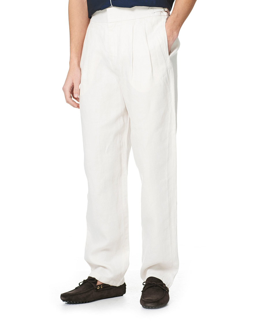 Heren | Broeken | Orlebar Brown | Lyford Relaxed Pleated Linen Trousers White Sand