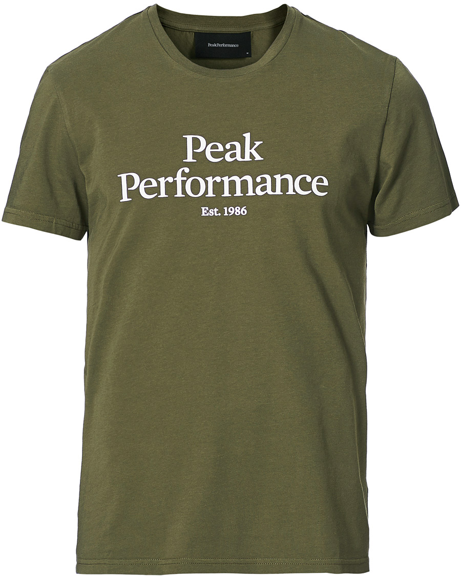 Heren | T-shirts | Peak Performance | Original Logo Crew Neck Tee Pine Neddle