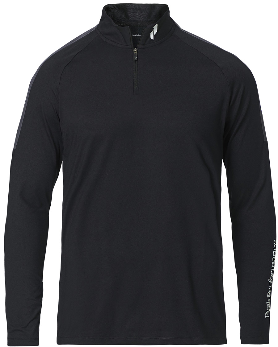 Heren | T-shirts | Peak Performance | Chase Half Zip Long Sleeve Tee Black