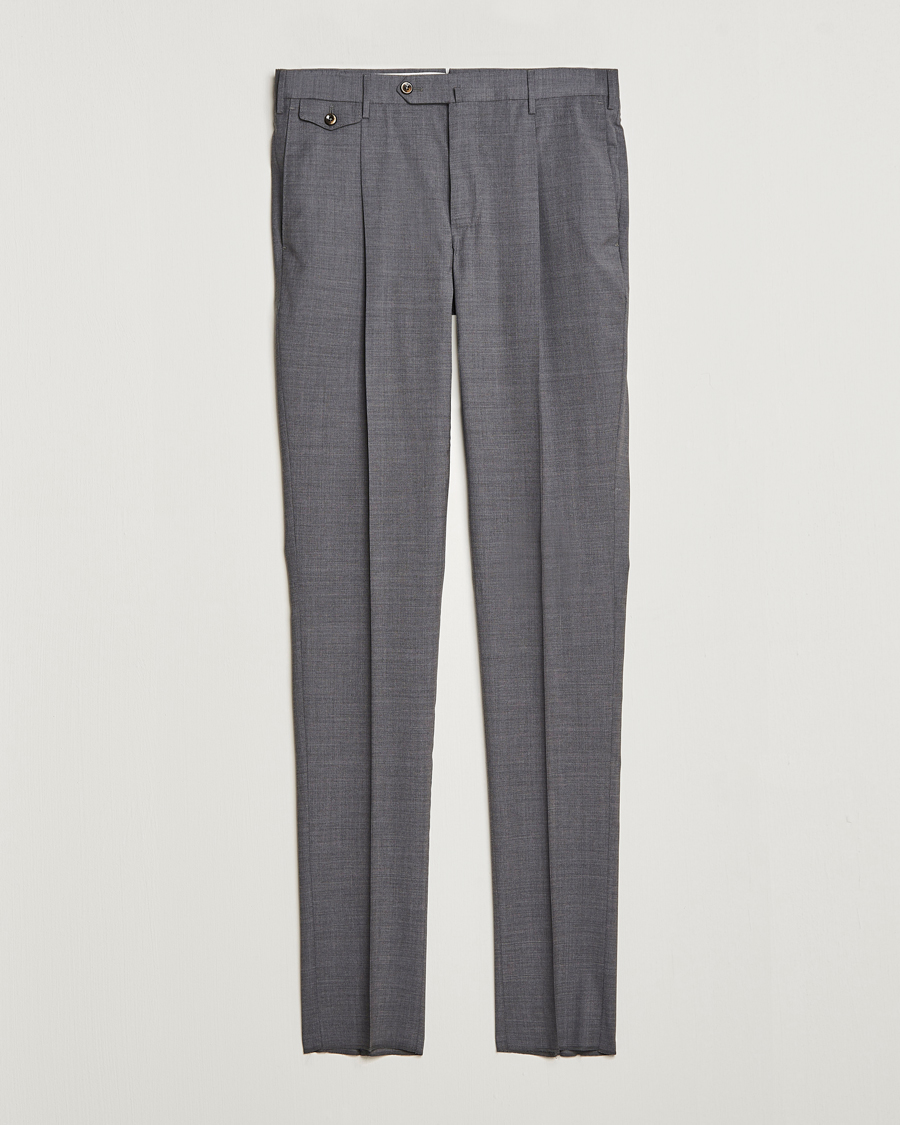Heren | Broeken | PT01 | Gentleman Fit Wool Trousers Medium Grey