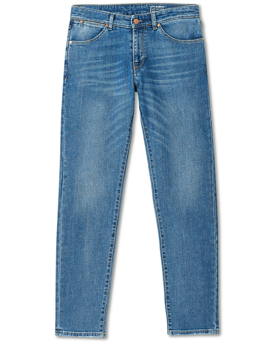 Heren | Jeans | PT01 | Slim Fit Stretch Denim Light Blue Wash