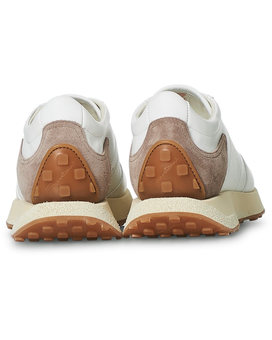Heren | Santoni Running Sneaker White Calf | Santoni | Running Sneaker White Calf