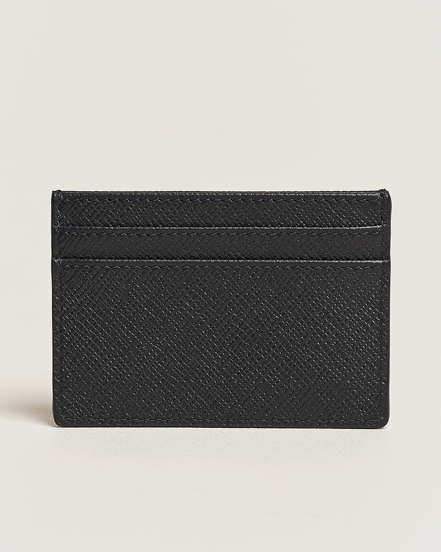 Heren | Kaarthouders | Smythson | Panama Flat Cardholder Black