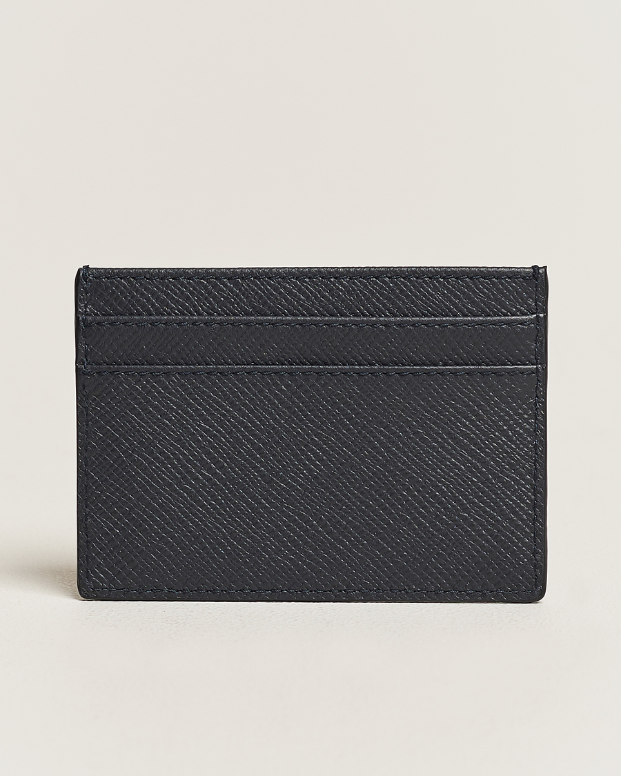 Heren | Portemonnees | Smythson | Panama Flat Cardholder Navy