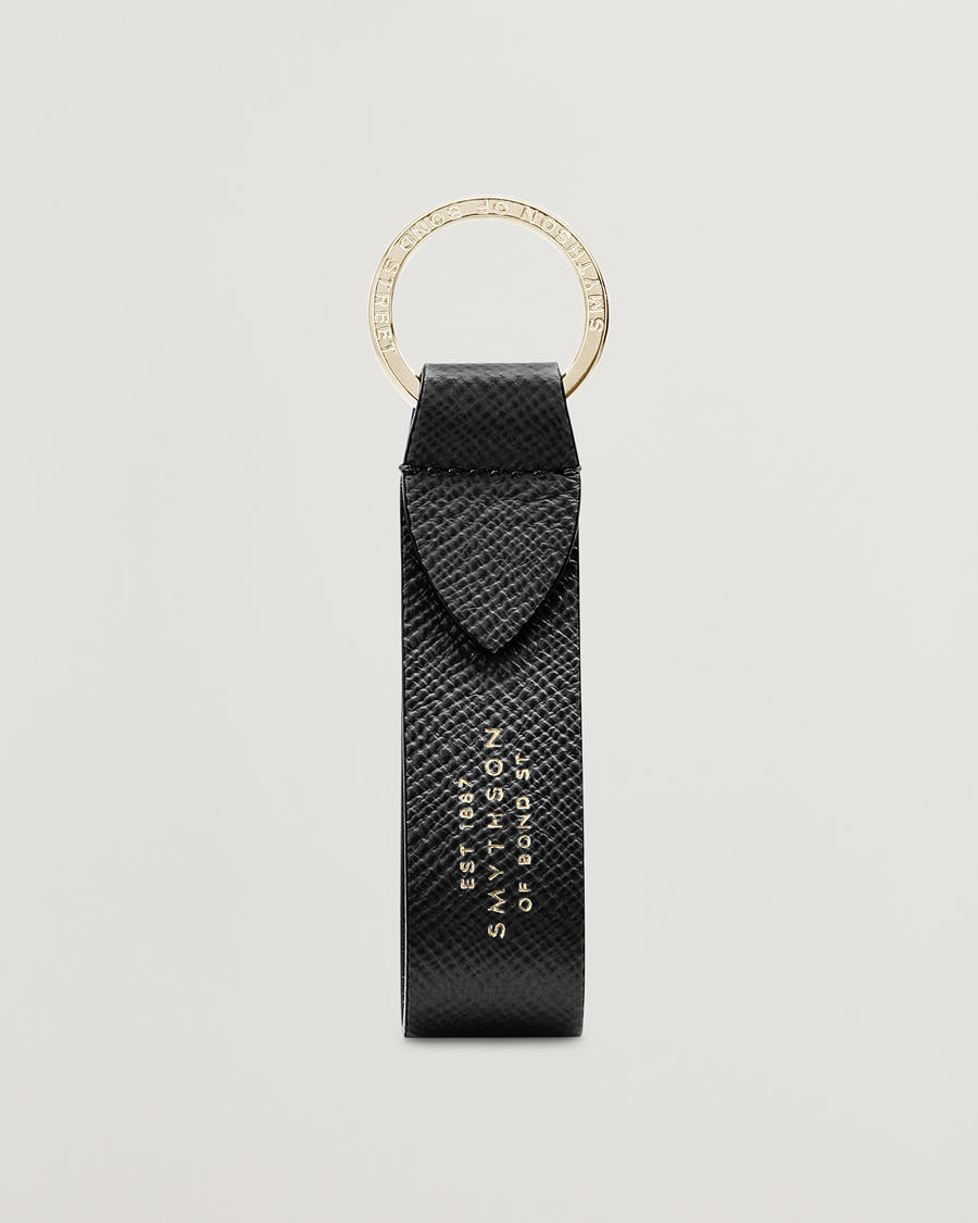 Heren | Sleutelhangers | Smythson | Panama Leather Keyring Black