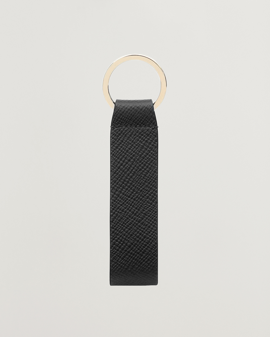 Heren | Afdelingen | Smythson | Panama Leather Keyring Black