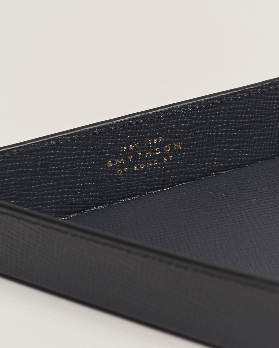 Heren |  | Smythson | Panama Leather Coin Tray Navy
