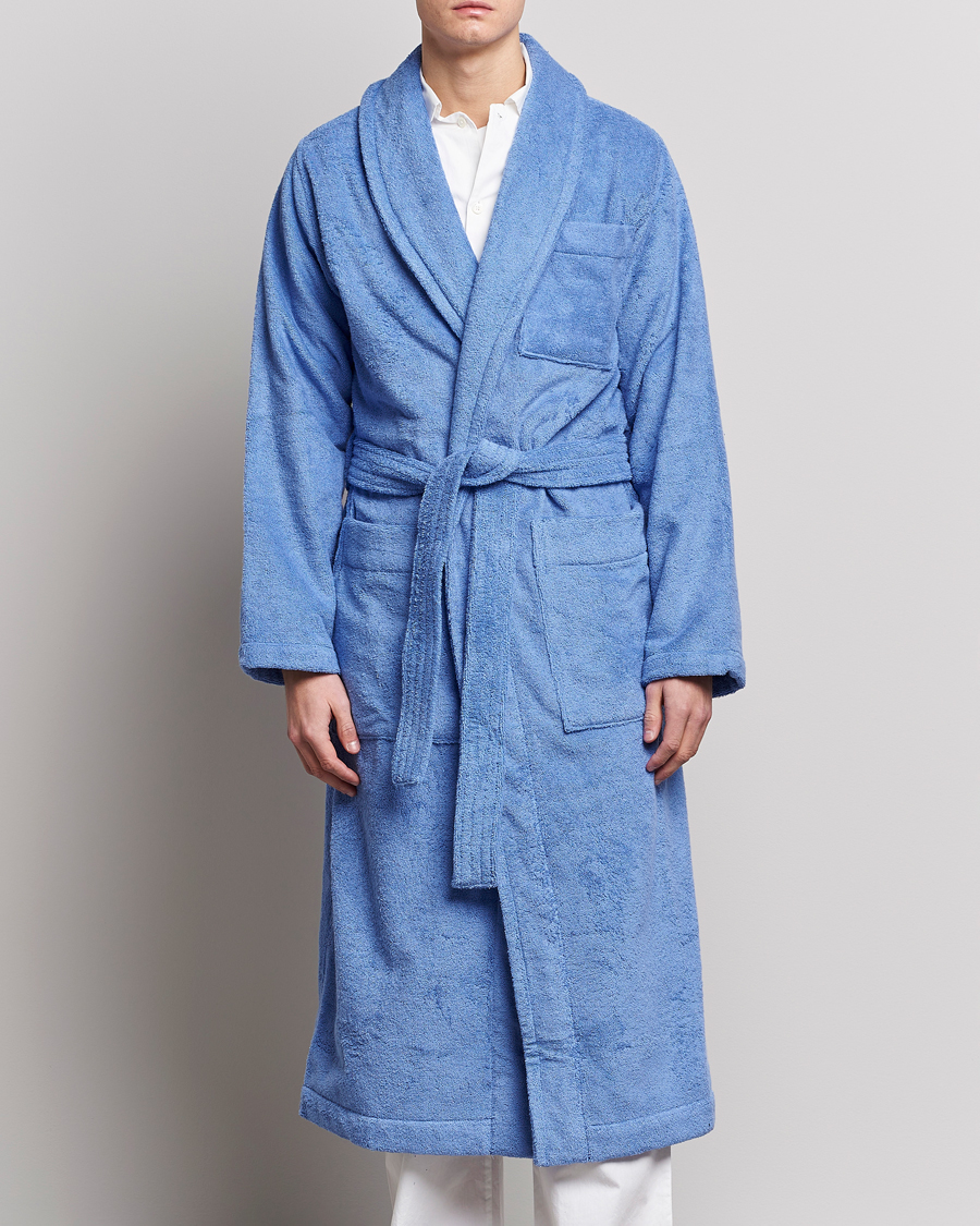 Heren |  | Tekla | Organic Terry Classic Bathrobe Clear Blue