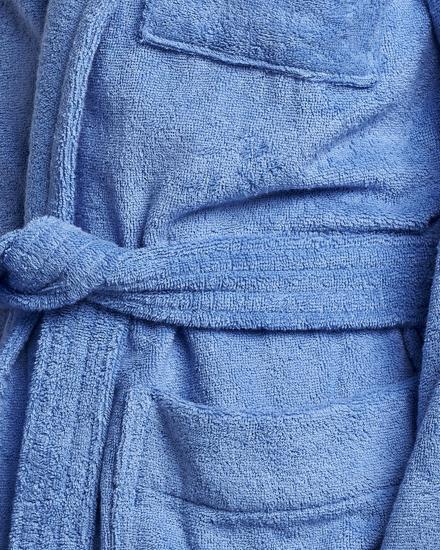 Heren | Pyjama's en gewaden | Tekla | Organic Terry Classic Bathrobe Clear Blue