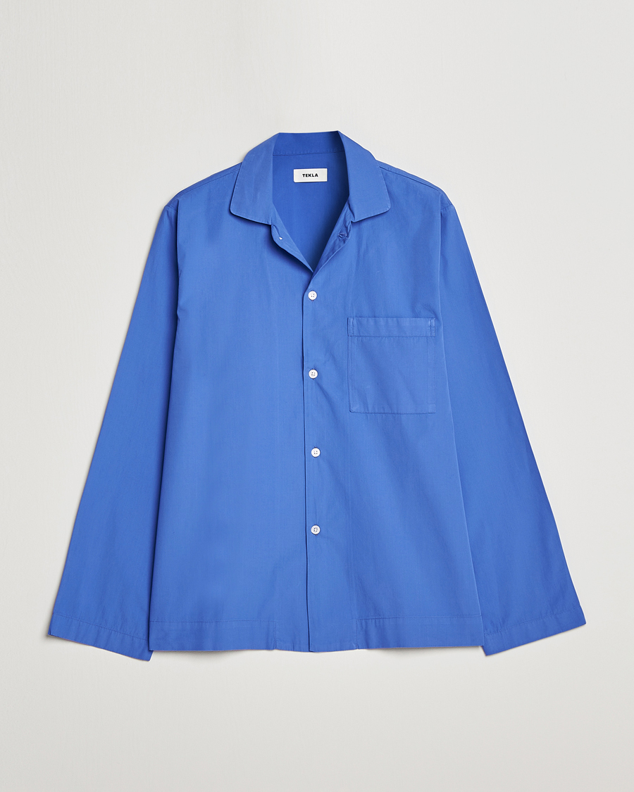Heren | Tekla Poplin Pyjama Shirt Royal Blue | Tekla | Poplin Pyjama Shirt Royal Blue