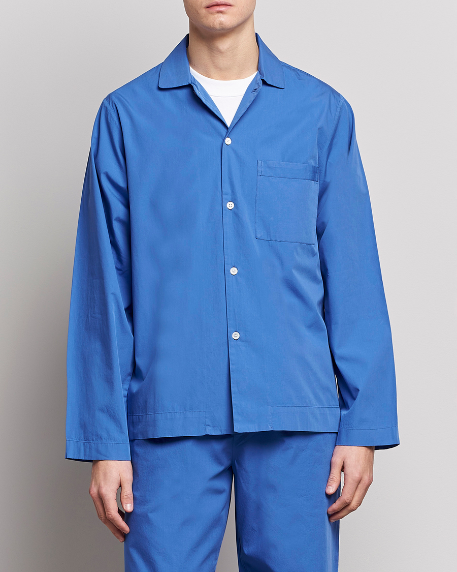 Heren | Pyjama's | Tekla | Poplin Pyjama Shirt Royal Blue