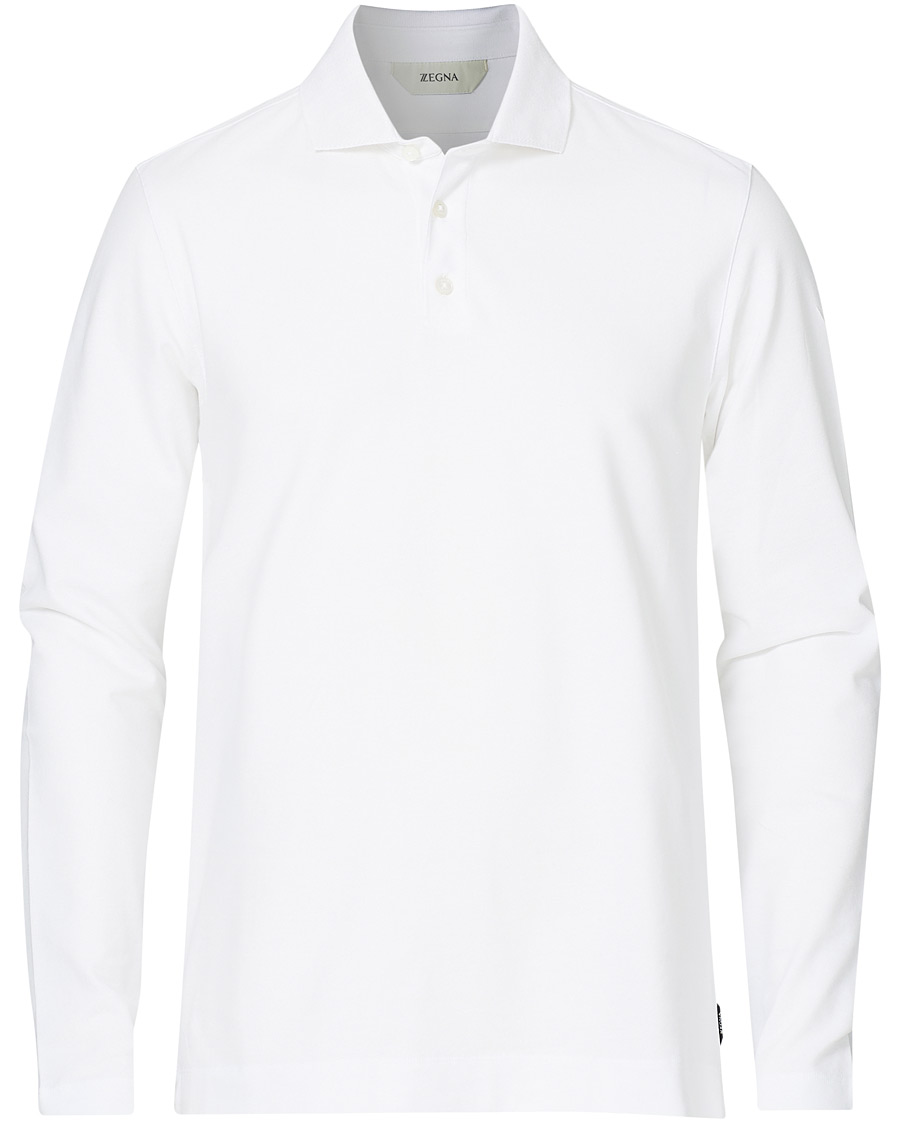 Heren | Truien | Z Zegna | Stretch Piquet Long Sleeve Polo White