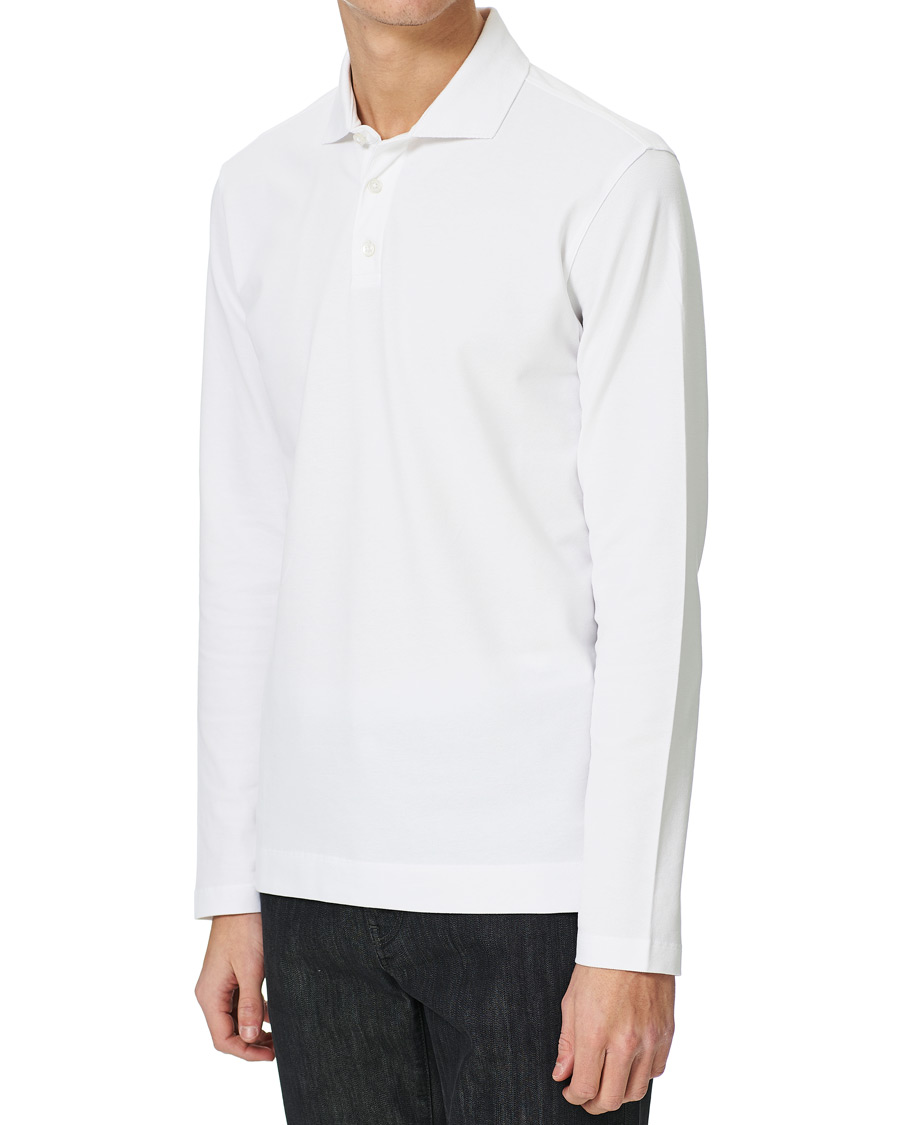 Heren | Truien | Z Zegna | Stretch Piquet Long Sleeve Polo White