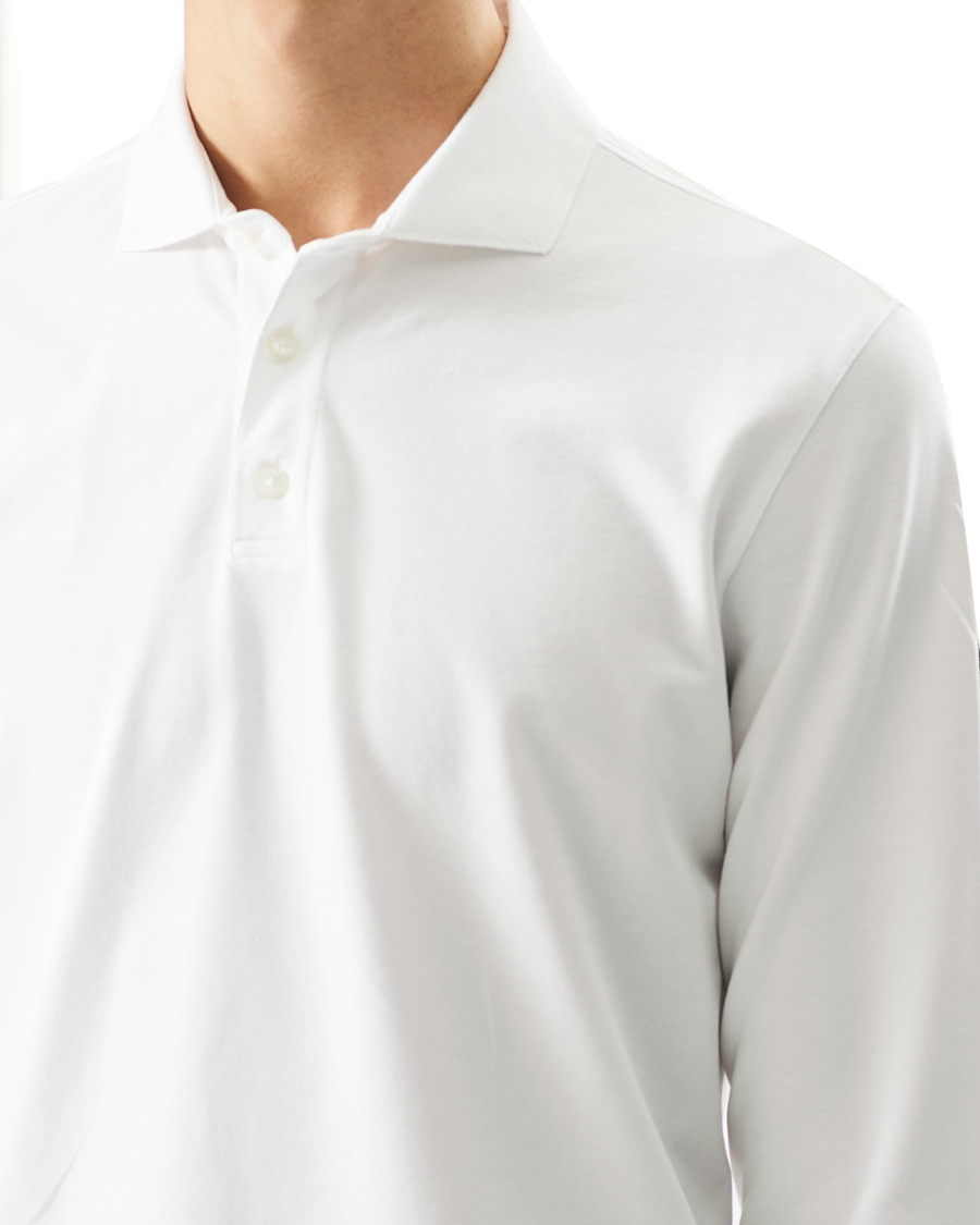 Heren | Truien | Z Zegna | Stretch Piquet Long Sleeve Polo White
