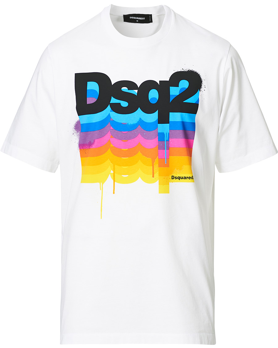 Heren | T-shirts | Dsquared2 | Colour Print Tee White