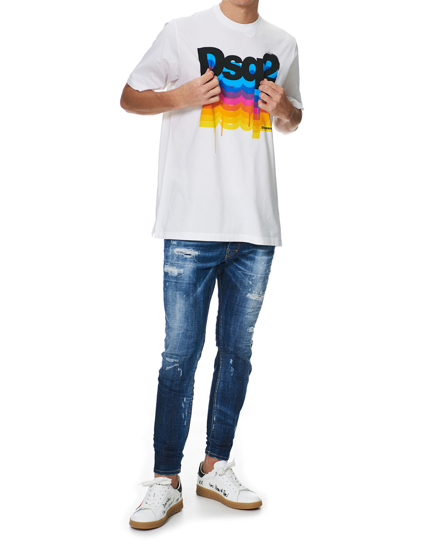 Heren | T-shirts | Dsquared2 | Colour Print Tee White