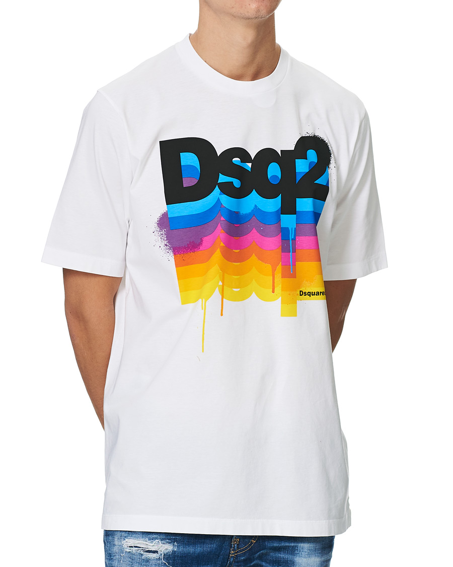 Heren | T-shirts | Dsquared2 | Colour Print Tee White