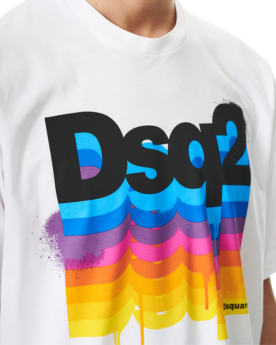 Heren | T-shirts | Dsquared2 | Colour Print Tee White
