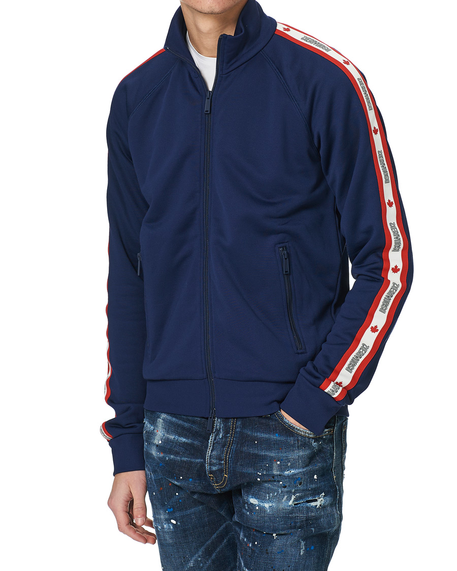 Heren | Truien | Dsquared2 | Track Zip Top Dark Blue