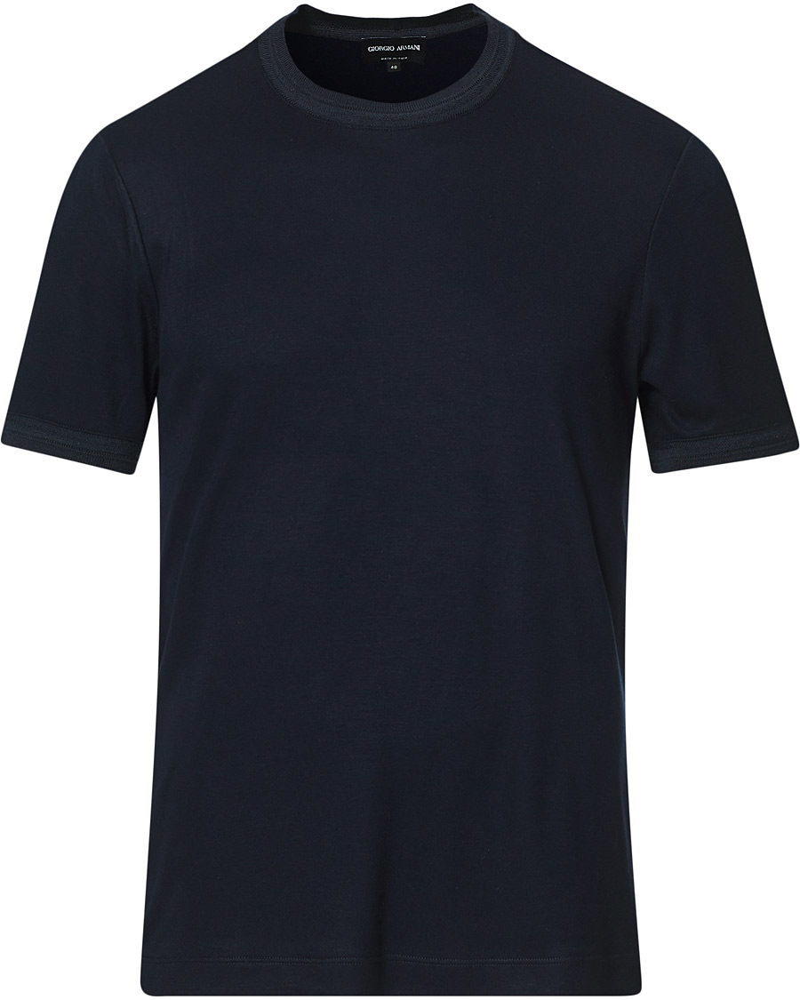 Heren | T-shirts | Giorgio Armani | Soft Silk T-Shirt Navy