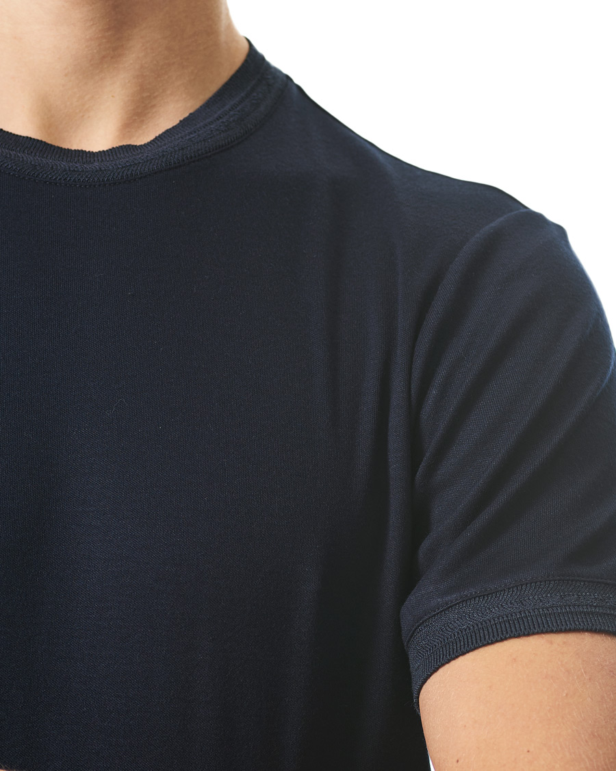 Heren | T-shirts | Giorgio Armani | Soft Silk T-Shirt Navy