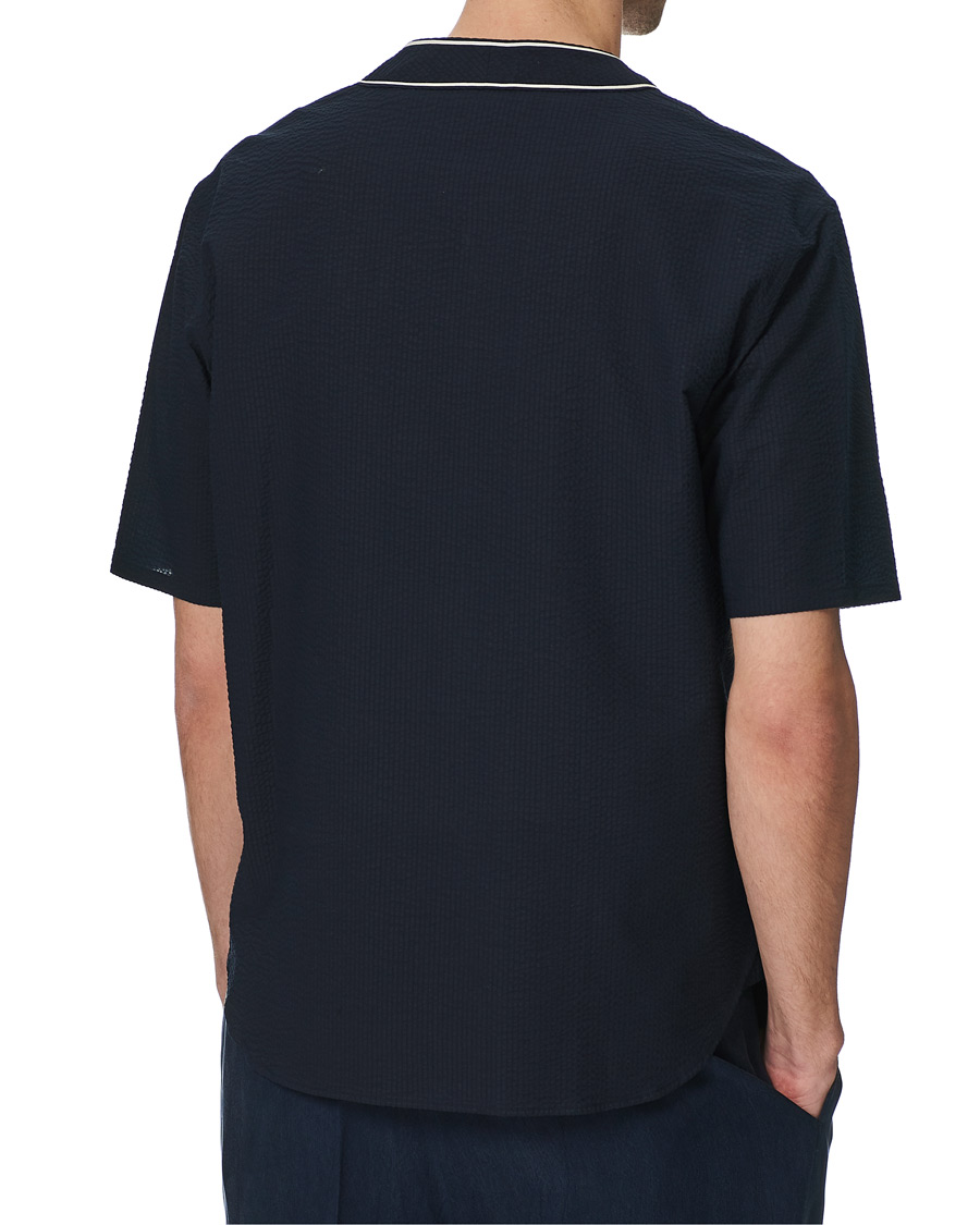Heren | Overhemden | Giorgio Armani | Short Sleeve Seersucker Guru Shirt Navy