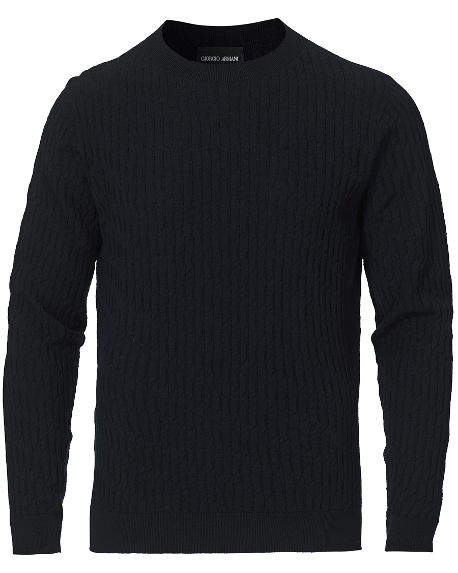 Heren | Truien | Giorgio Armani | Wool Blend Crew Neck Sweater Navy