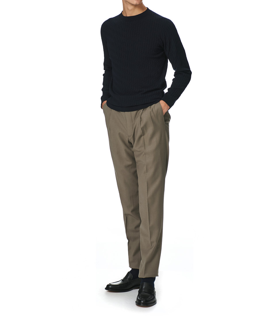 Heren | Truien | Giorgio Armani | Wool Blend Crew Neck Sweater Navy