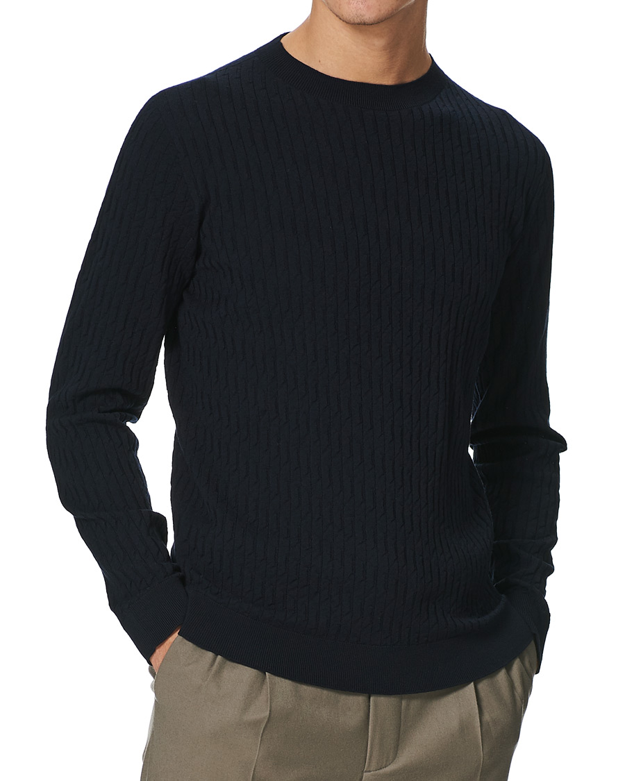Heren | Truien | Giorgio Armani | Wool Blend Crew Neck Sweater Navy