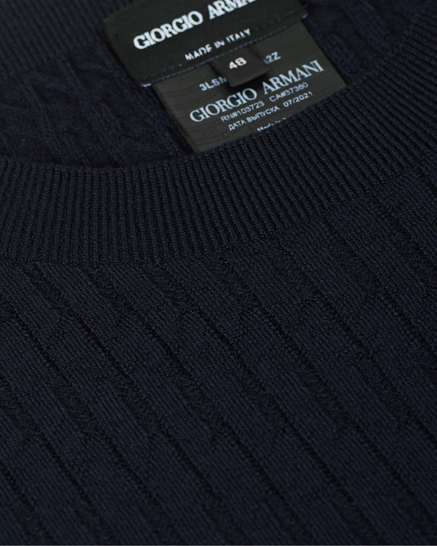 Heren | Truien | Giorgio Armani | Wool Blend Crew Neck Sweater Navy