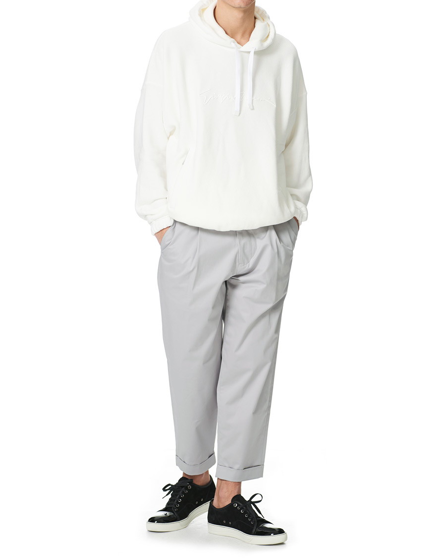 Heren | Broeken | Giorgio Armani | Tapered Cotton Trousers Light Grey