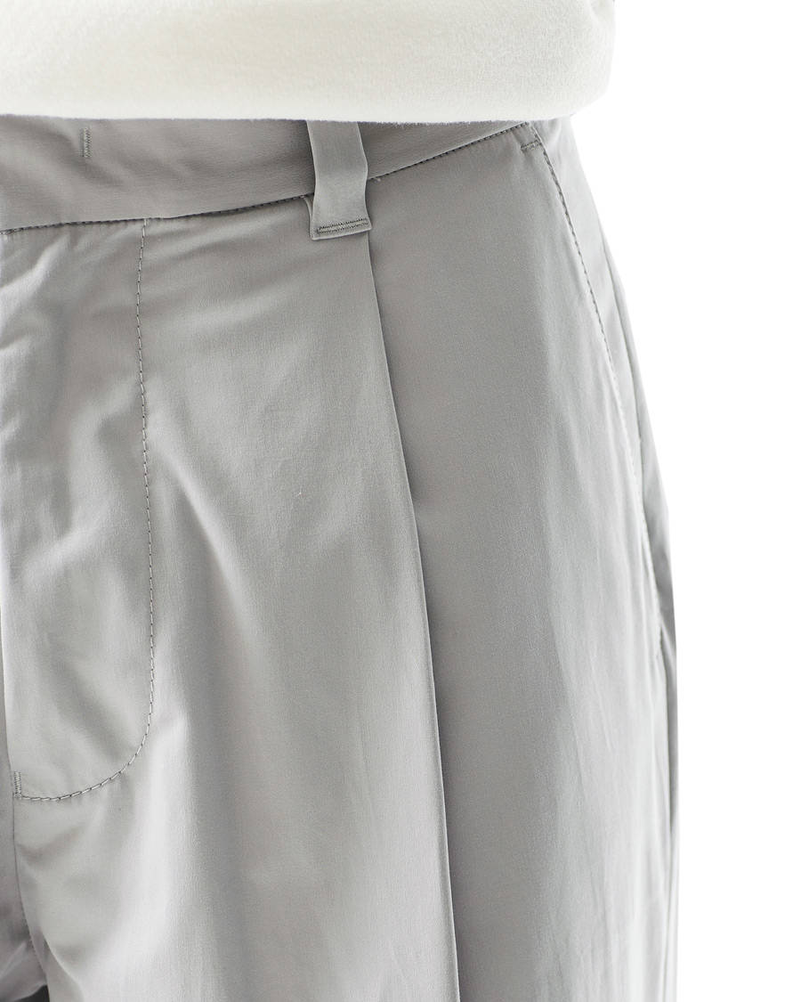 Heren | Broeken | Giorgio Armani | Tapered Cotton Trousers Light Grey