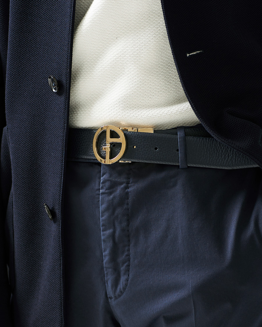 Heren | Giorgio Armani Reversible Leather Belt Navy/Black | Giorgio Armani | Reversible Leather Belt Navy/Black