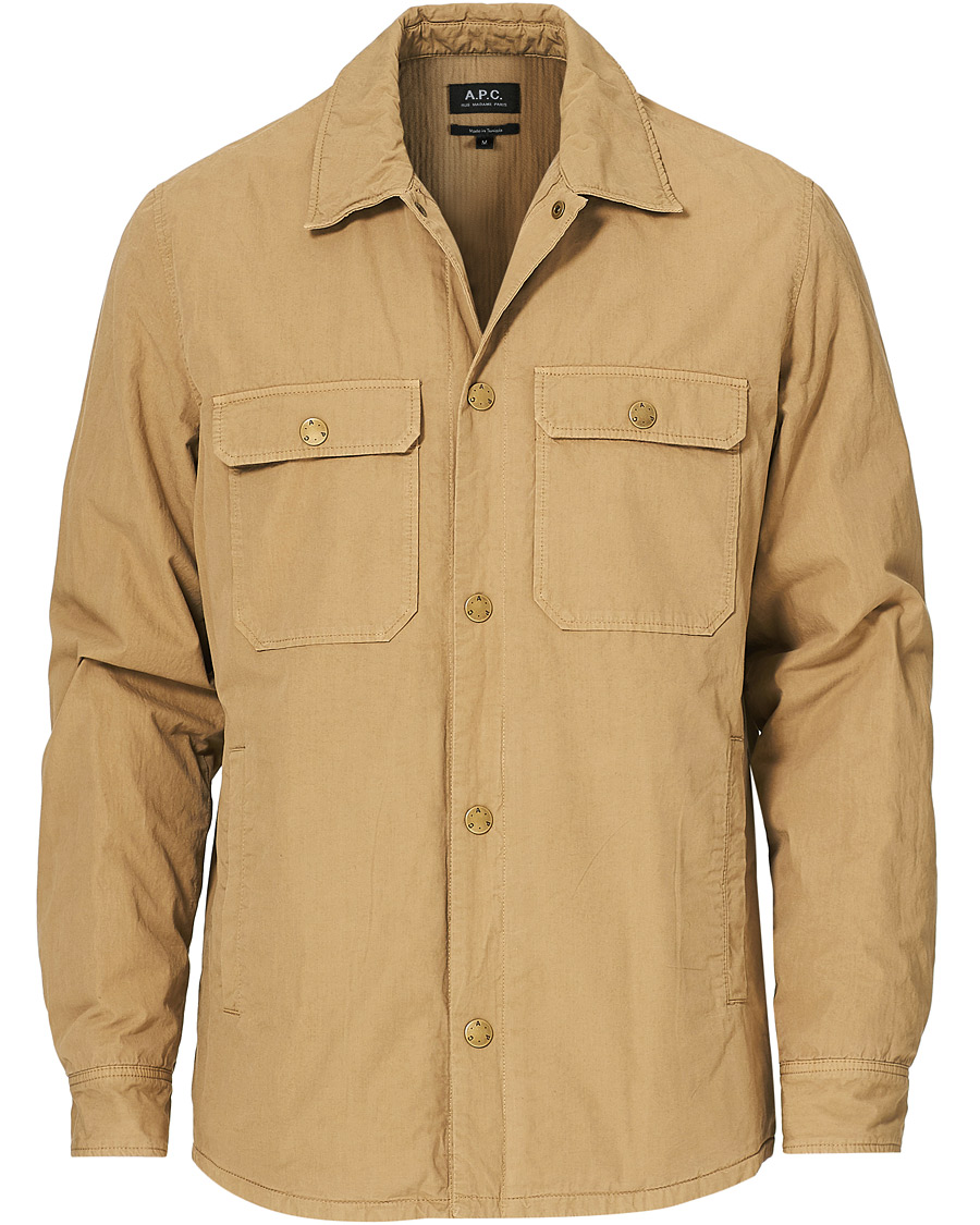Heren | Jassen | A.P.C. | Alex Garment Dyed Overshirt Dark Beige
