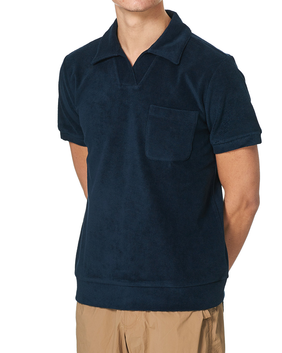 Heren | Polo's | A.P.C. | Agustino Short Sleeve Terry Polo Navy