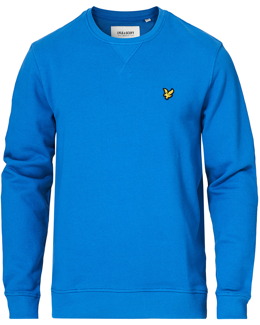 Heren | Truien | Lyle & Scott | Crew Neck Organic Cotton Sweatshirt Spring Blue