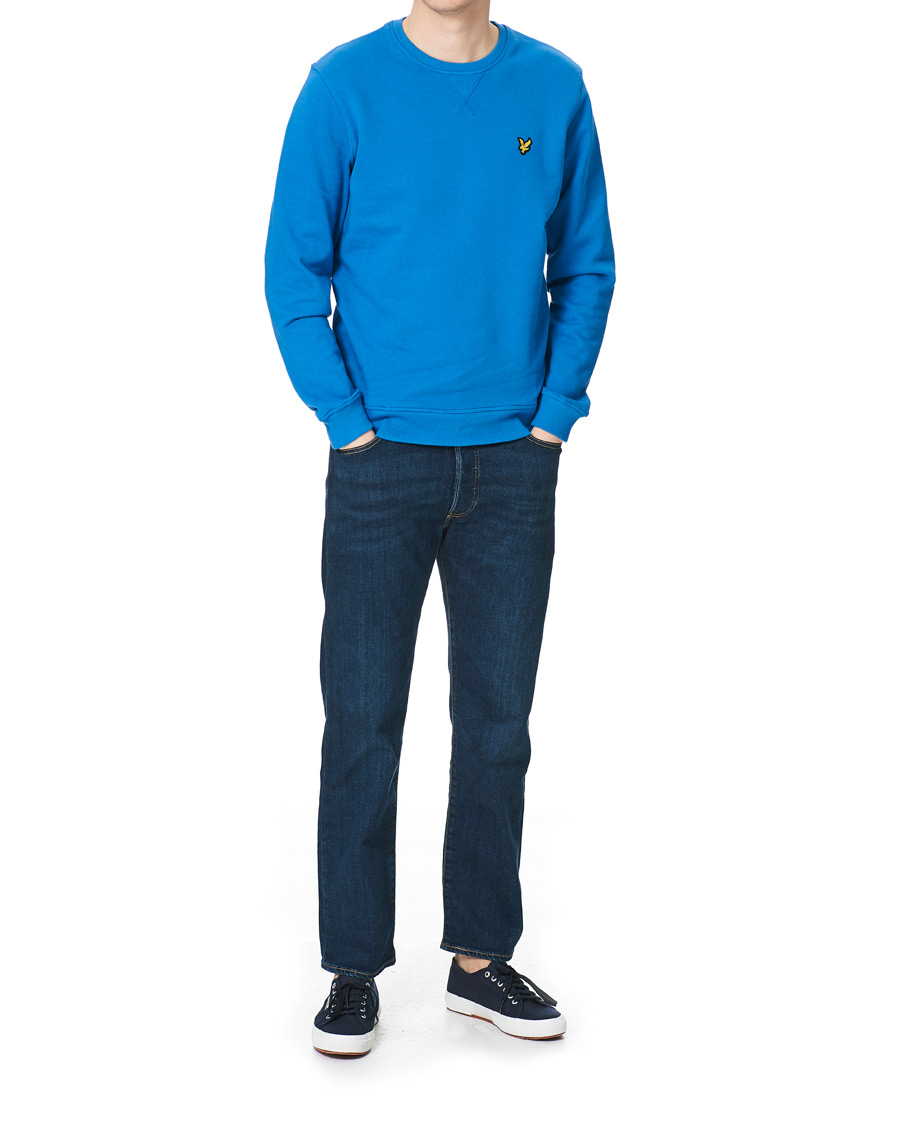 Heren | Truien | Lyle & Scott | Crew Neck Organic Cotton Sweatshirt Spring Blue