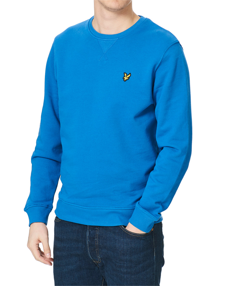 Heren | Truien | Lyle & Scott | Crew Neck Organic Cotton Sweatshirt Spring Blue