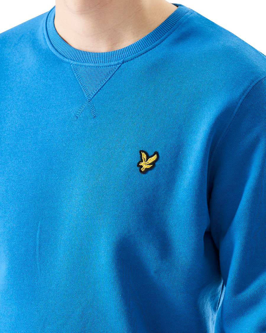 Heren | Truien | Lyle & Scott | Crew Neck Organic Cotton Sweatshirt Spring Blue