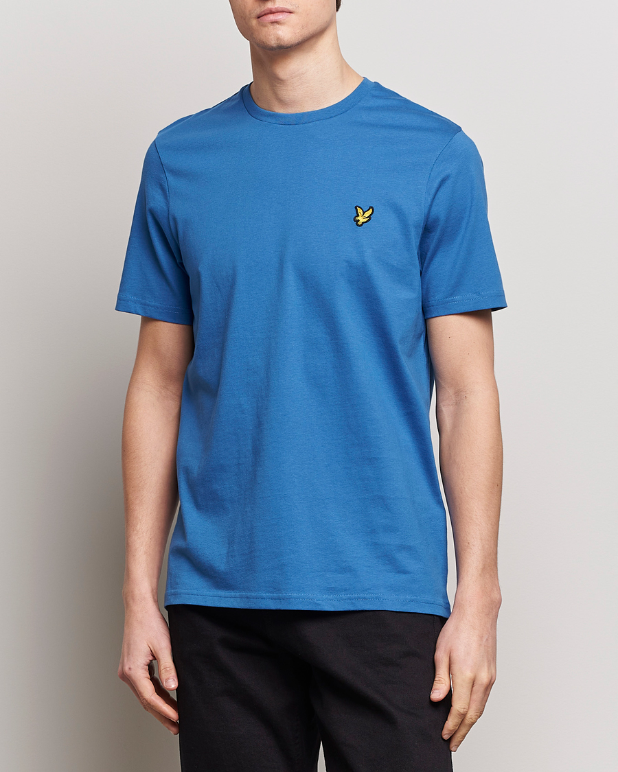 Heren | Lyle & Scott | Lyle & Scott | Crew Neck Organic Cotton T-Shirt Spring Blue