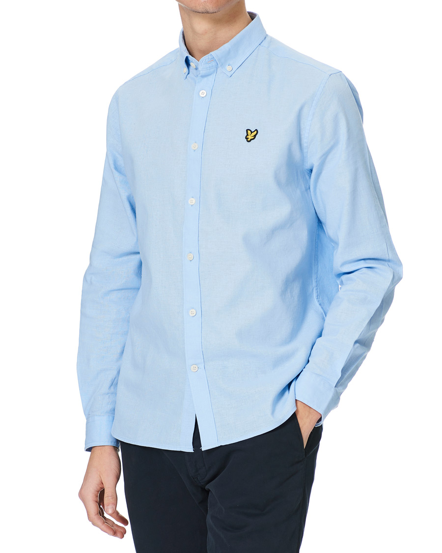 Heren | Overhemden | Lyle & Scott | Linen/Cotton Shirt Light Blue