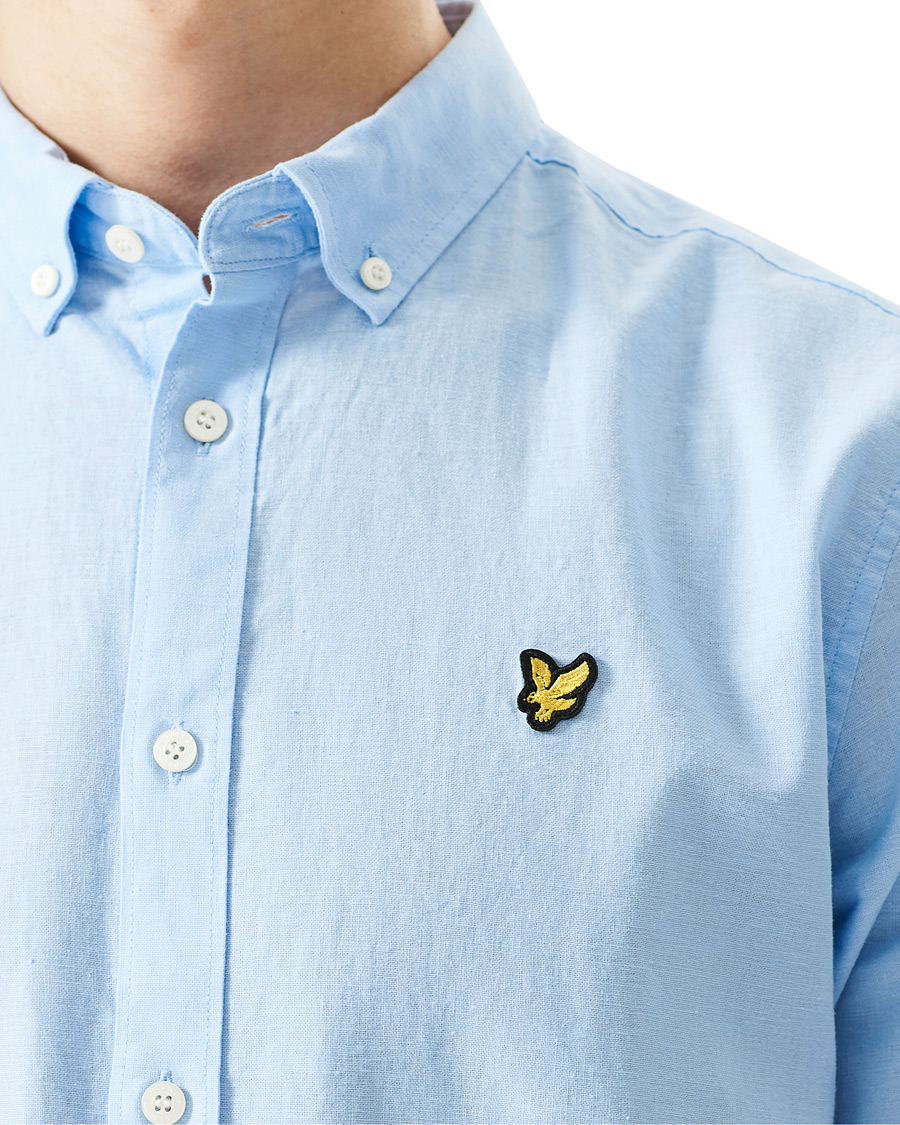 Heren | Overhemden | Lyle & Scott | Linen/Cotton Shirt Light Blue