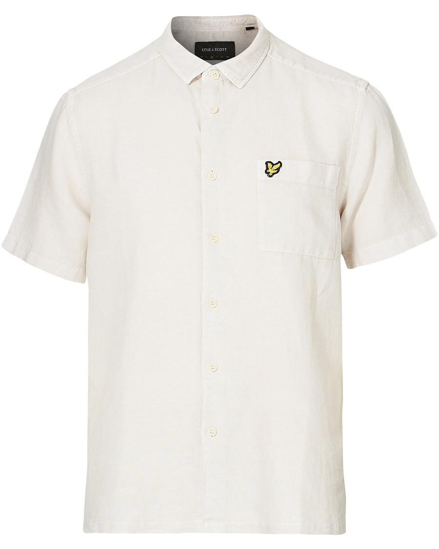 Heren | Overhemden | Lyle & Scott | Washed Cotton Linen Shirt Mist