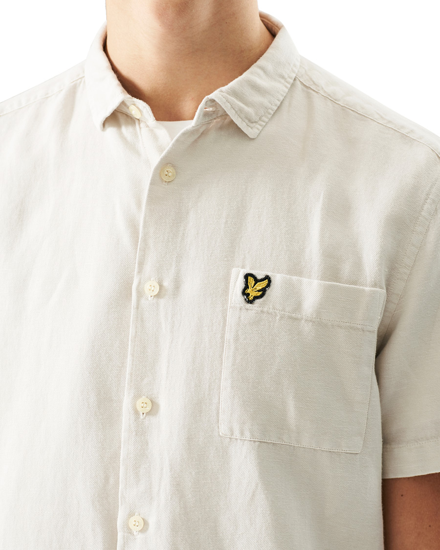 Heren | Overhemden | Lyle & Scott | Washed Cotton Linen Shirt Mist