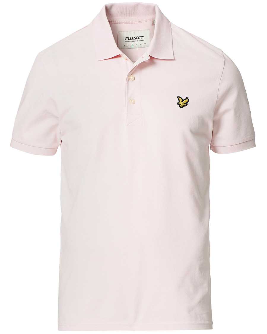 Heren | Polo's | Lyle & Scott | Plain Organic Cotton Pique Polo Shirt Light Pink
