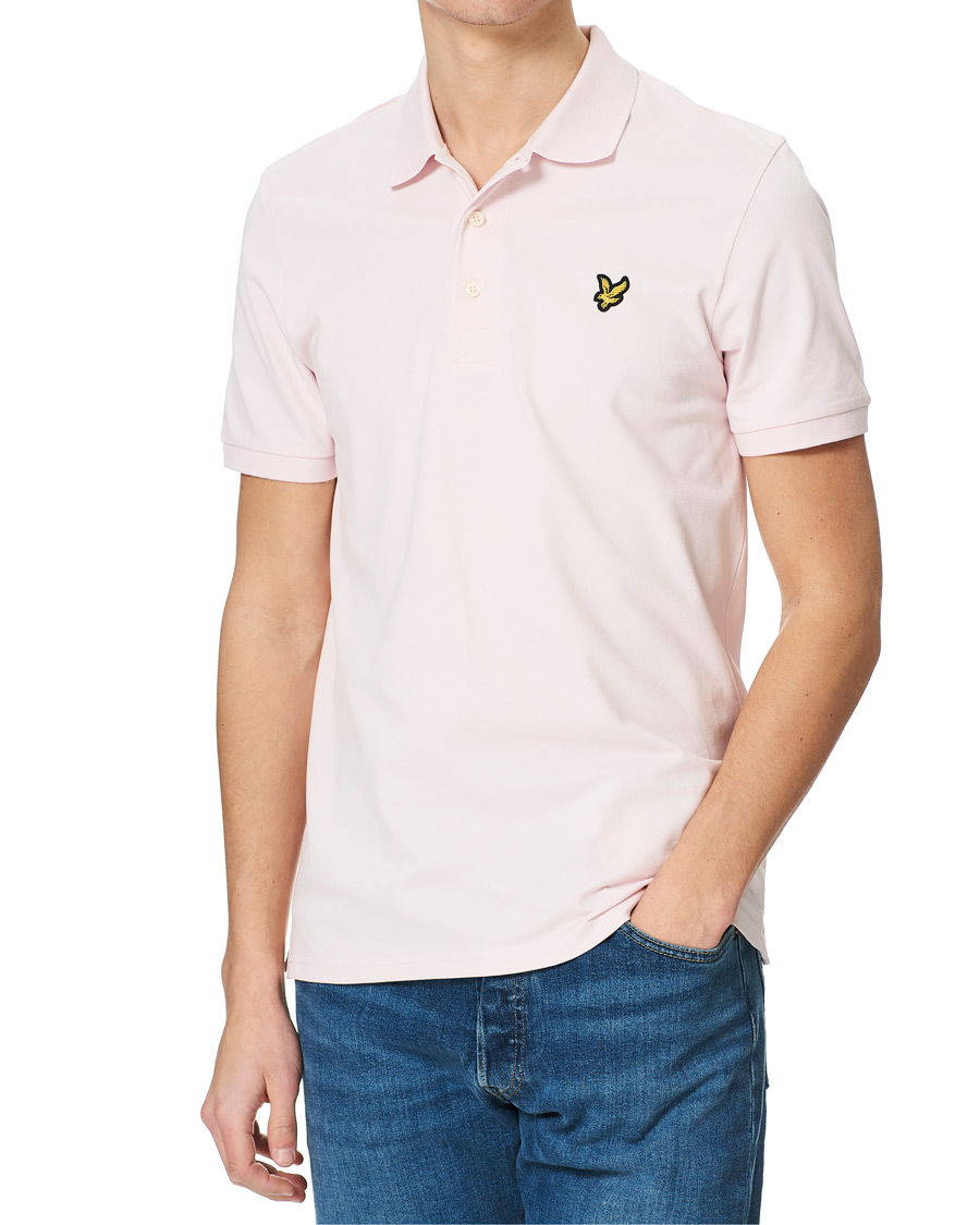 Heren | Polo's | Lyle & Scott | Plain Organic Cotton Pique Polo Shirt Light Pink