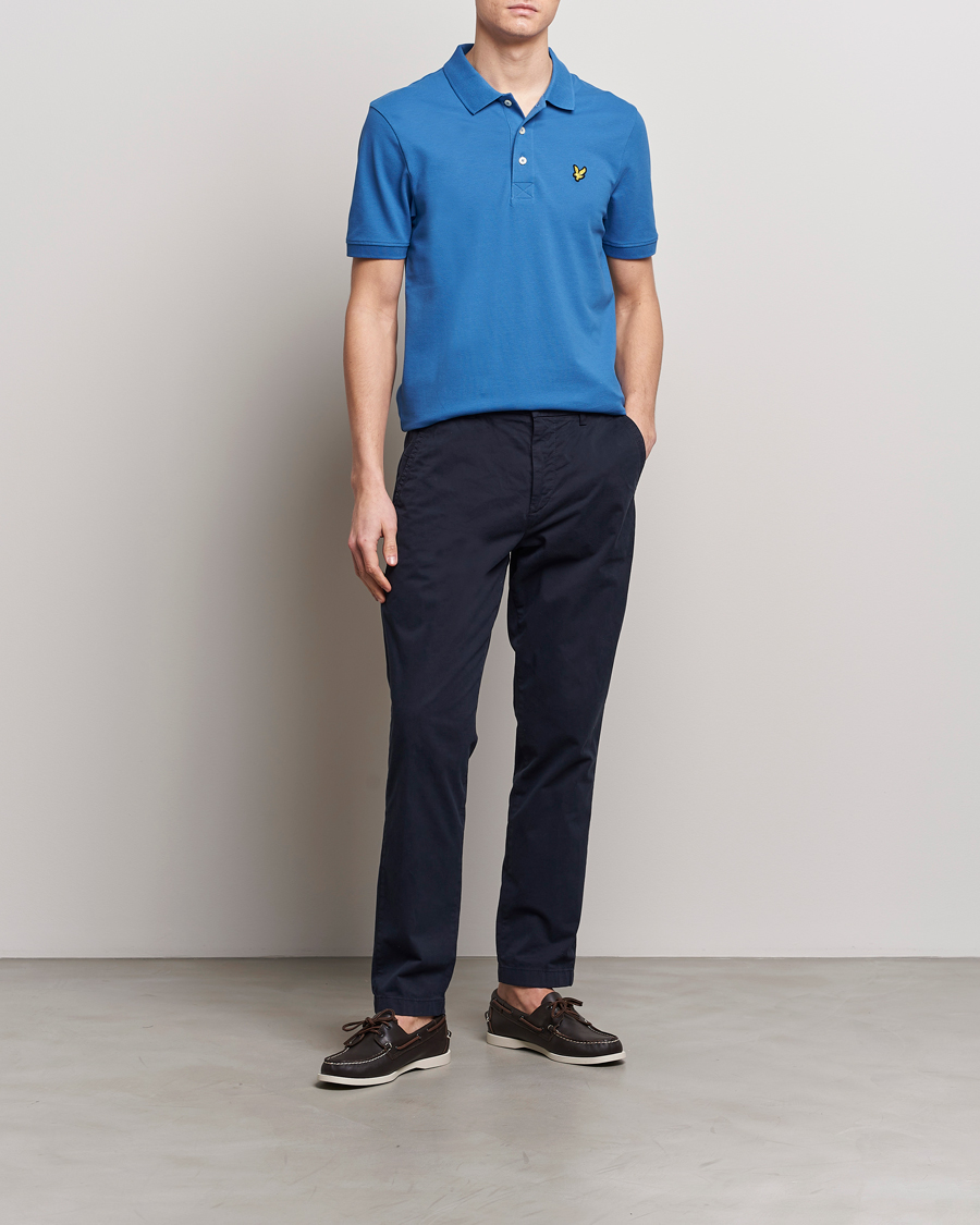 Heren | Polo's | Lyle & Scott | Plain Pique Polo Spring Blue